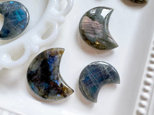 Labradorite Crescent Moon Carving