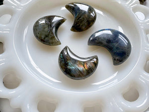 Labradorite Crescent Moon Carving