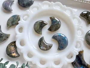 Labradorite Crescent Moon Carving