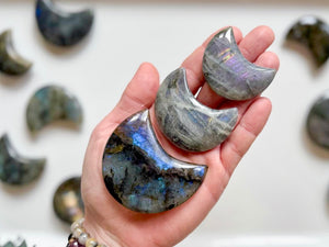 Labradorite Crescent Moon Carving