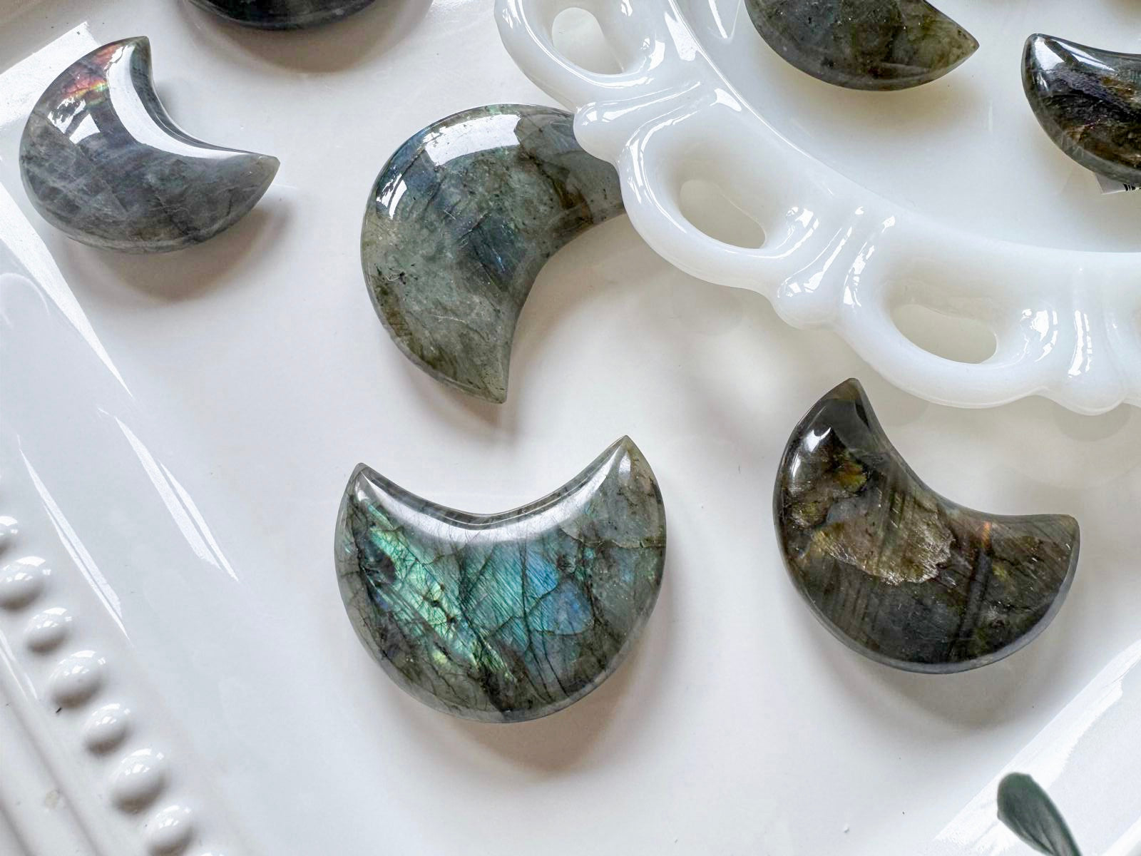 Labradorite Crescent Moon Carving