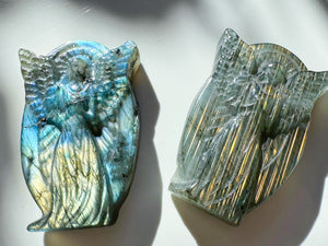 Labradorite Flat Angel Carving
