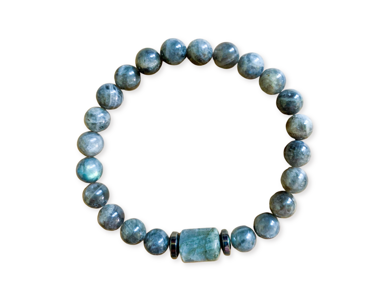 Labradorite & Hematite Beaded Bracelet || Reiki Infused