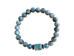 Labradorite & Hematite Beaded Bracelet || Reiki Infused