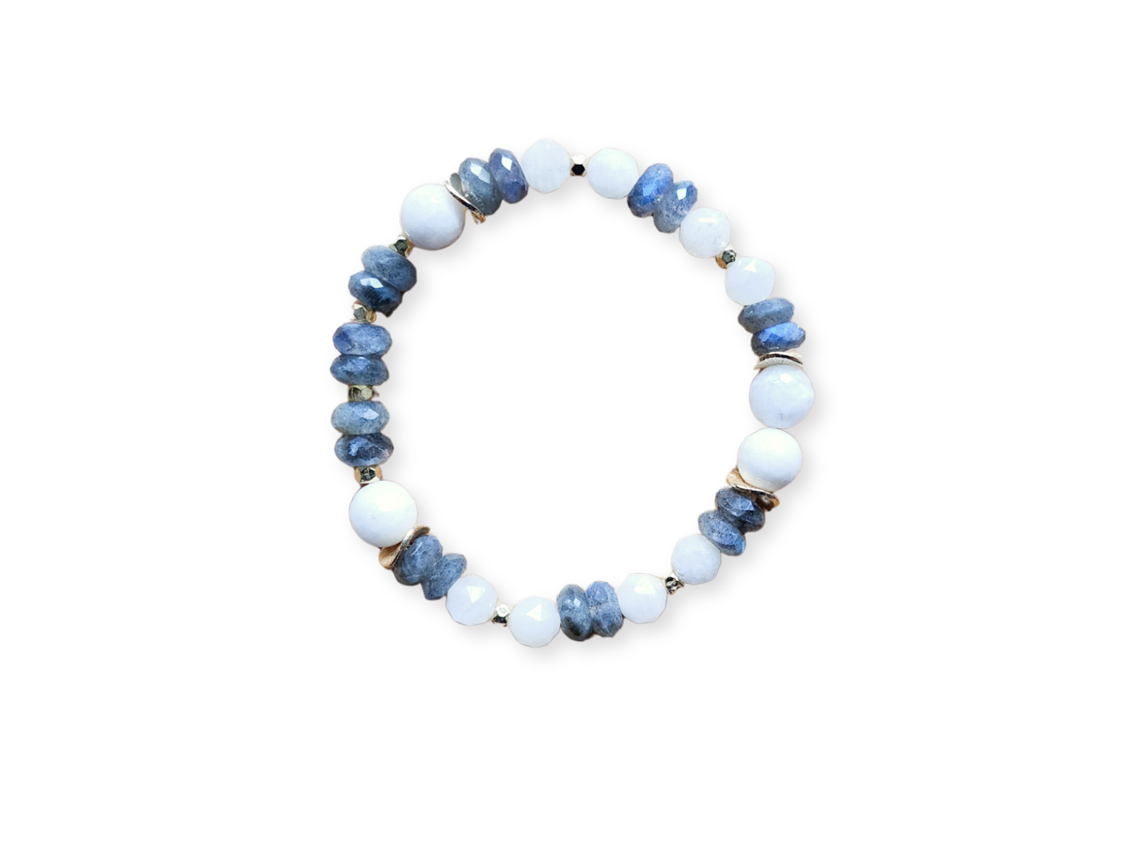 Labradorite & Moonstone Faceted Bracelet || Reiki Infused