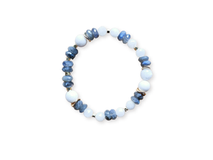 Labradorite & Moonstone Faceted Bracelet || Reiki Infused