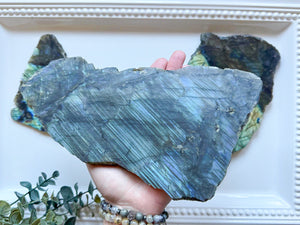 Labradorite || Raw & Polished Slice