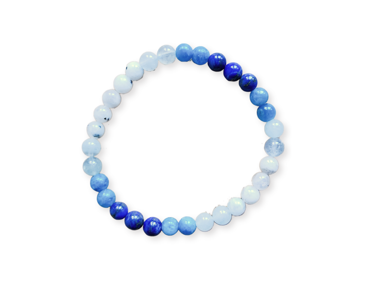 Lapis Lazuli, Apatite, Aquamarine, & Rainbow Moonstone Beaded Bracelet || Reiki Infused