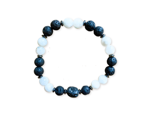 Lava & Moonstone Beaded Bracelet || Reiki Infused