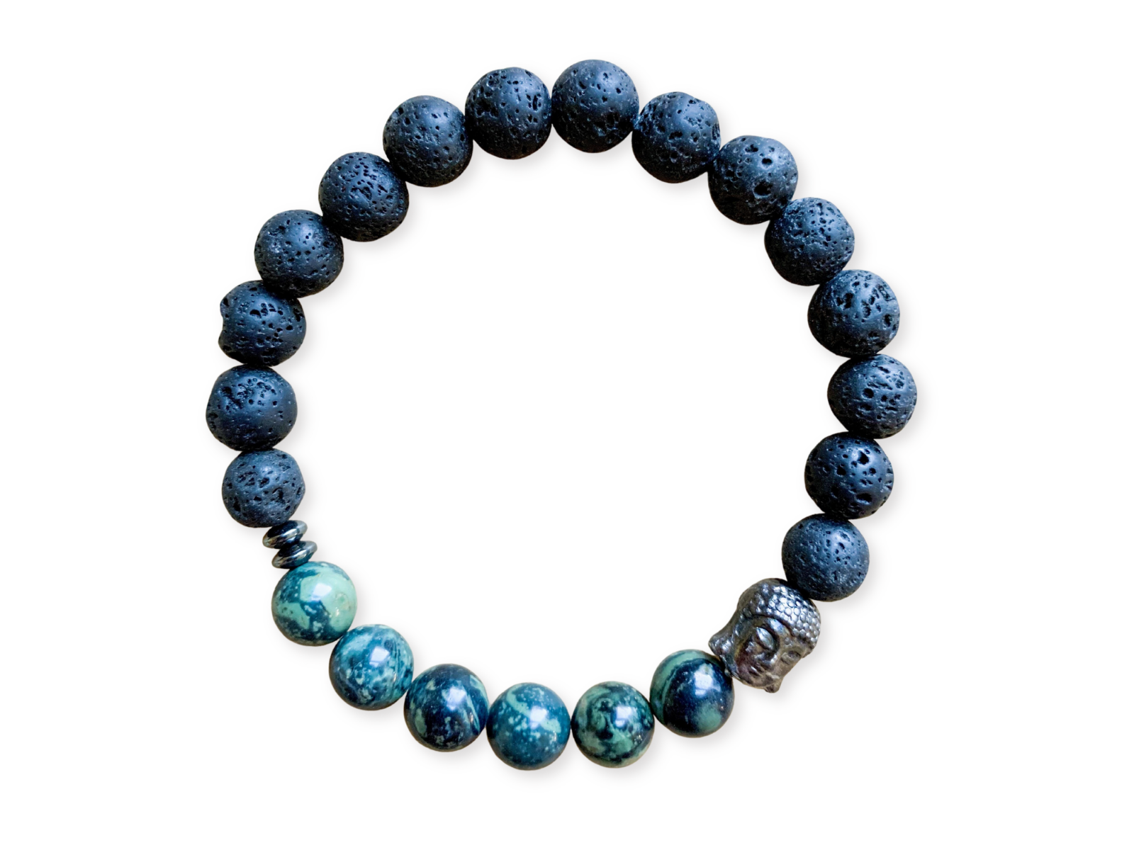 Lava and Kambaba Jasper Beaded Bracelet || Reiki Infused