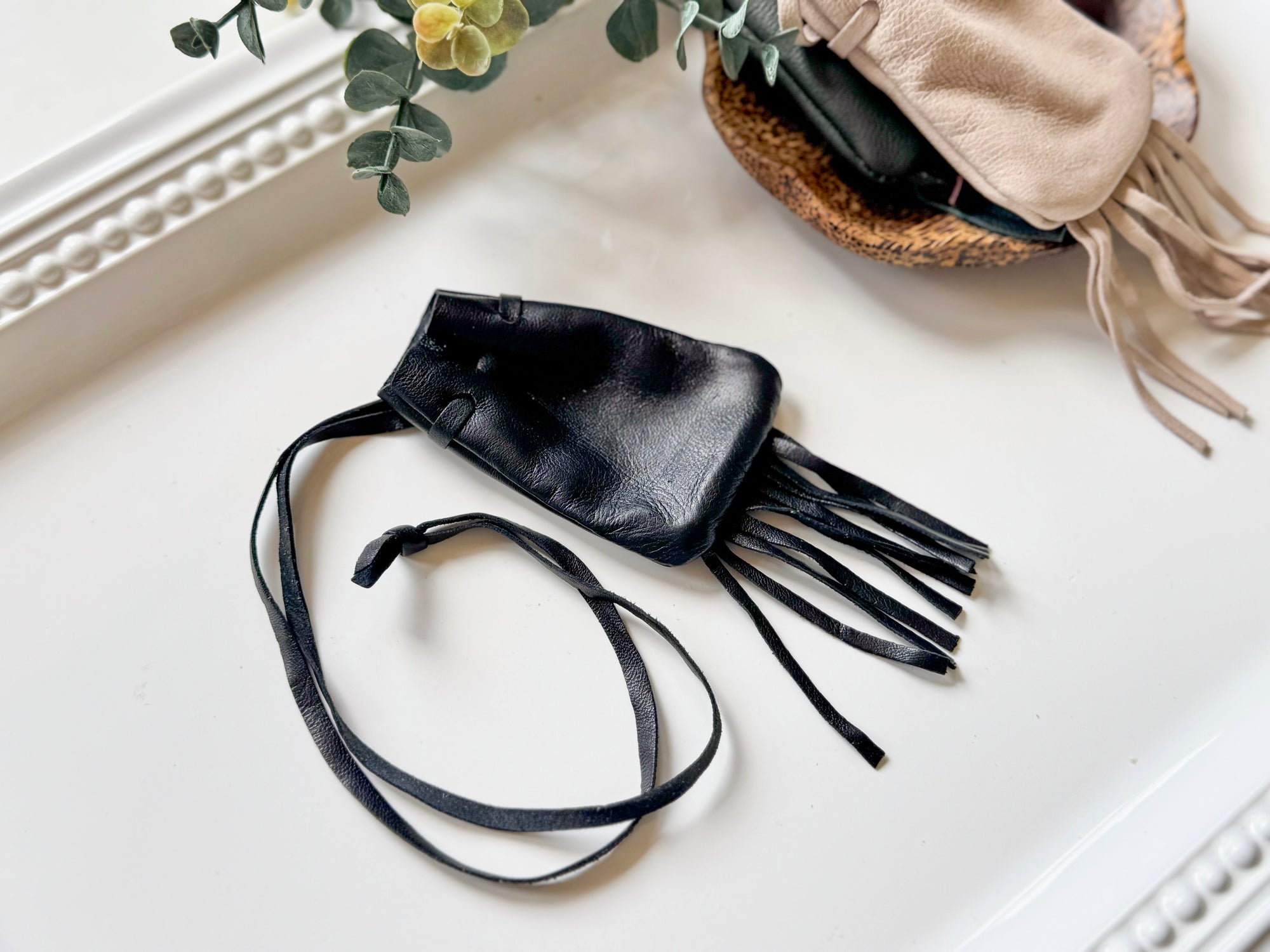 Leather Fringe Pouch