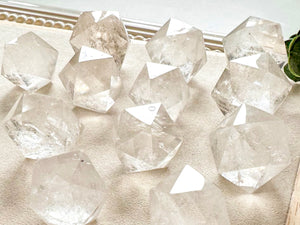 Lemurian Quartz Icosahedron Carving || Sacred Geometry