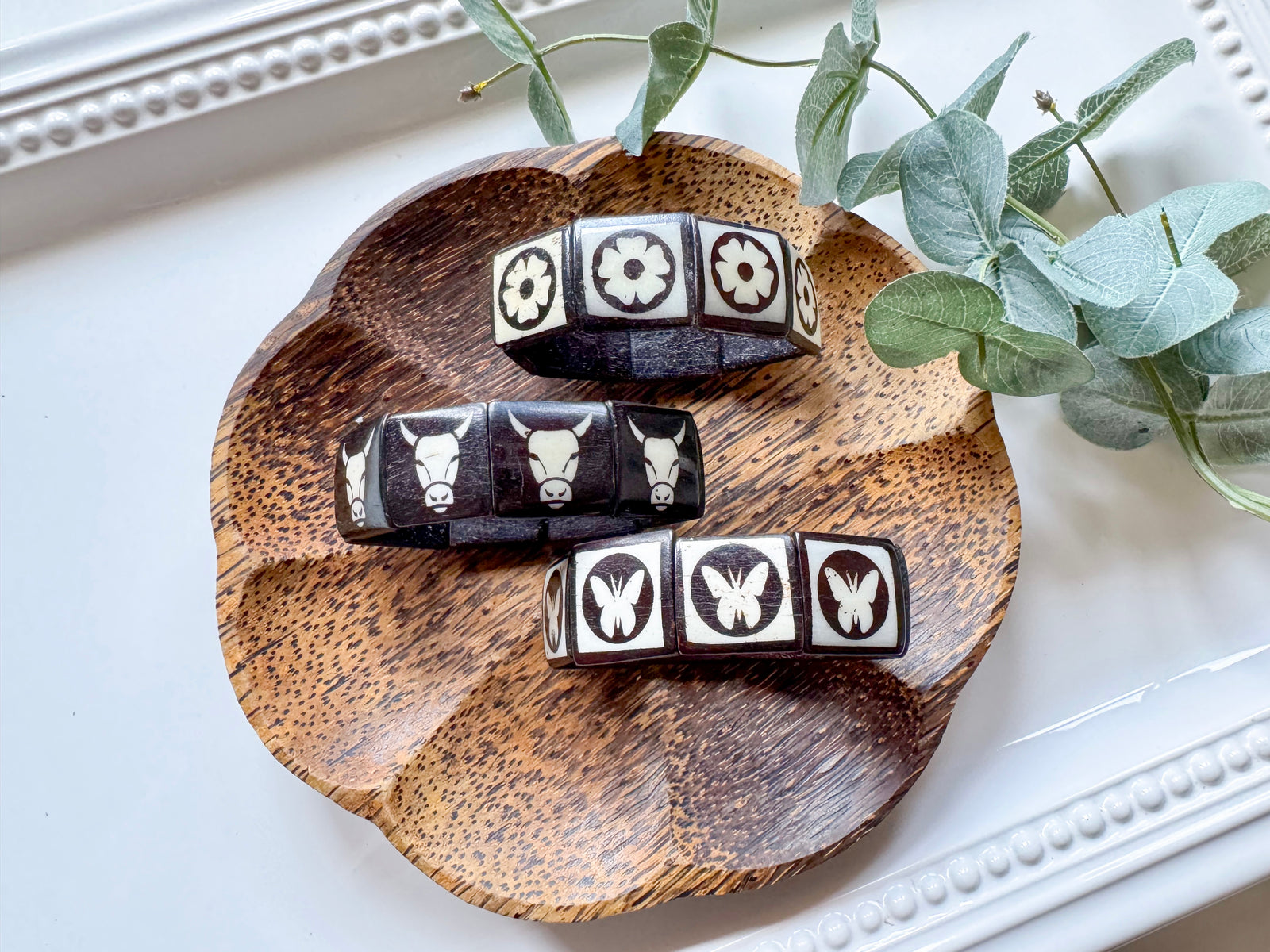 Mahogany Wood Inlay Bracelet || India