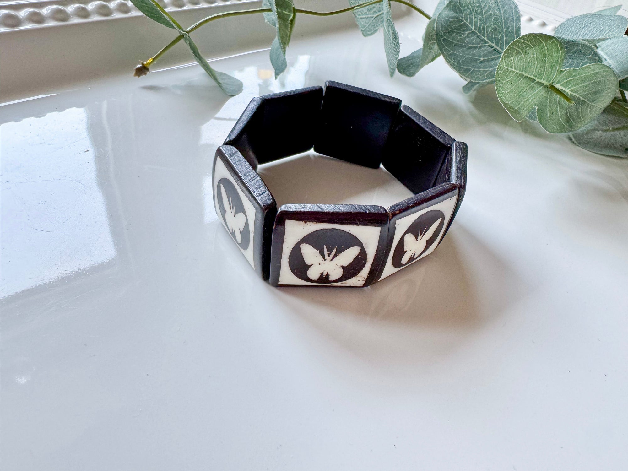 Mahogany Wood Inlay Bracelet || India