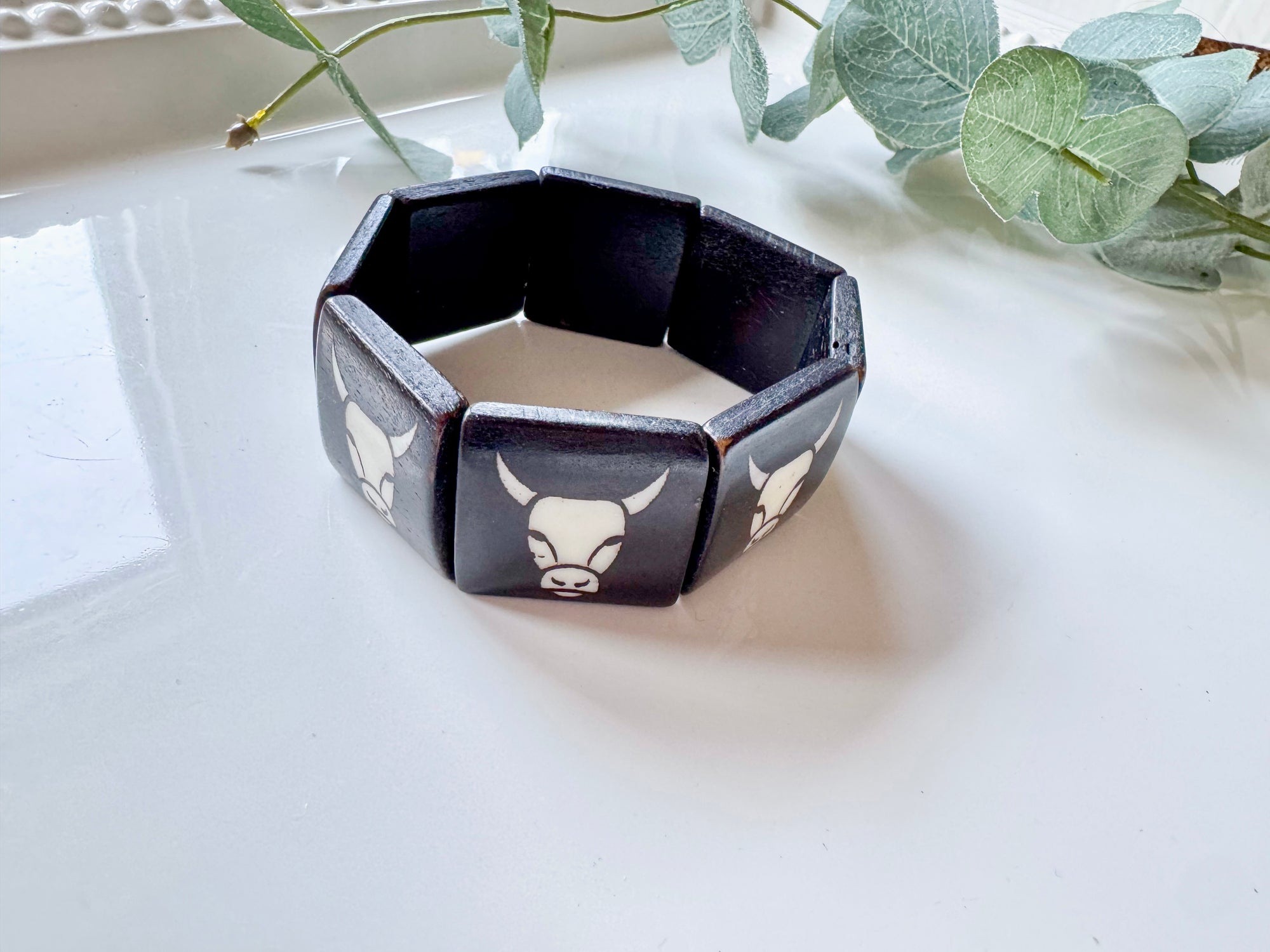 Mahogany Wood Inlay Bracelet || India