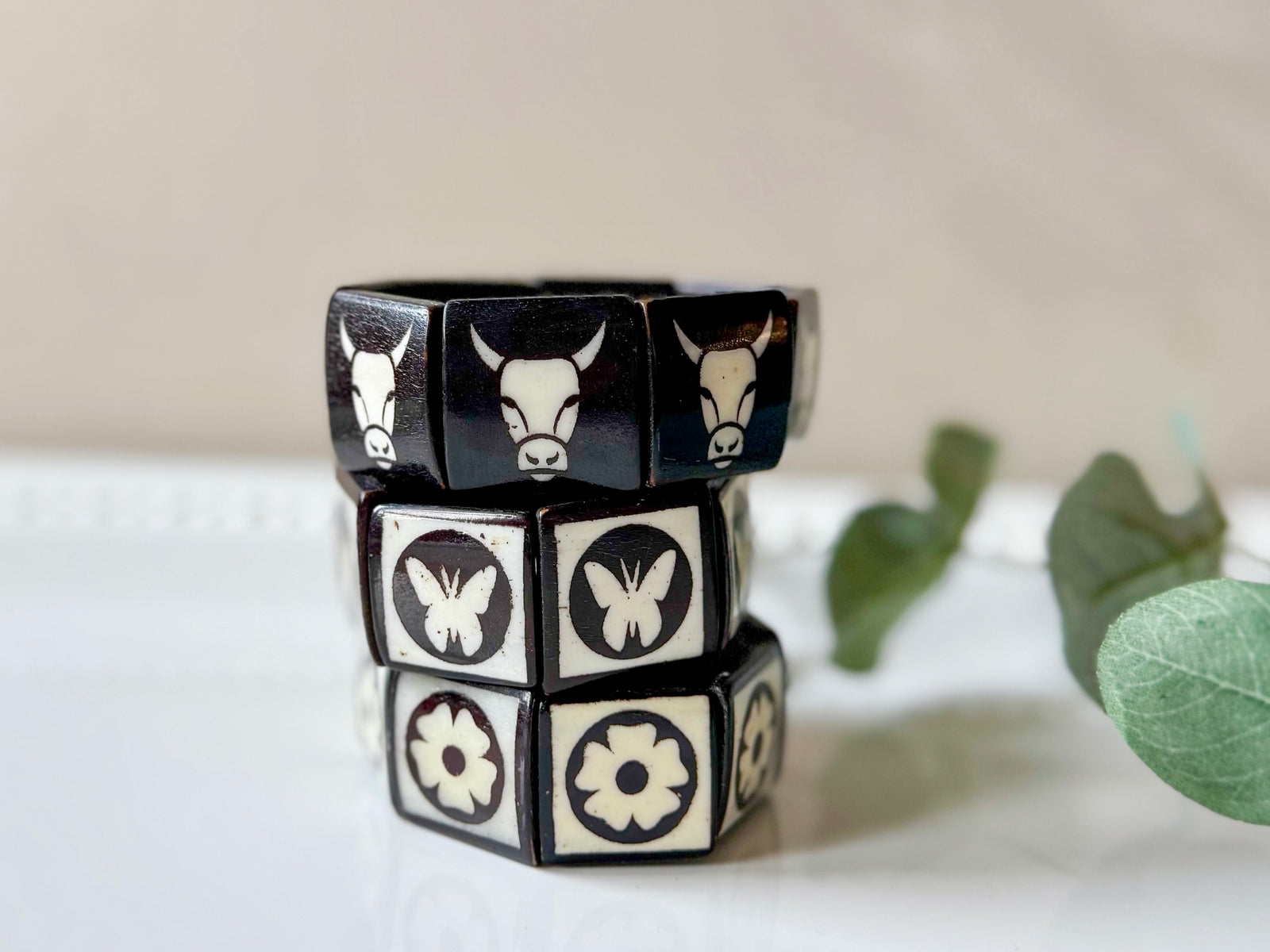 Mahogany Wood Inlay Bracelet || India