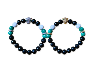 Malachite, Howlite & Tourmaline || Leopard Charm || Reiki Infused