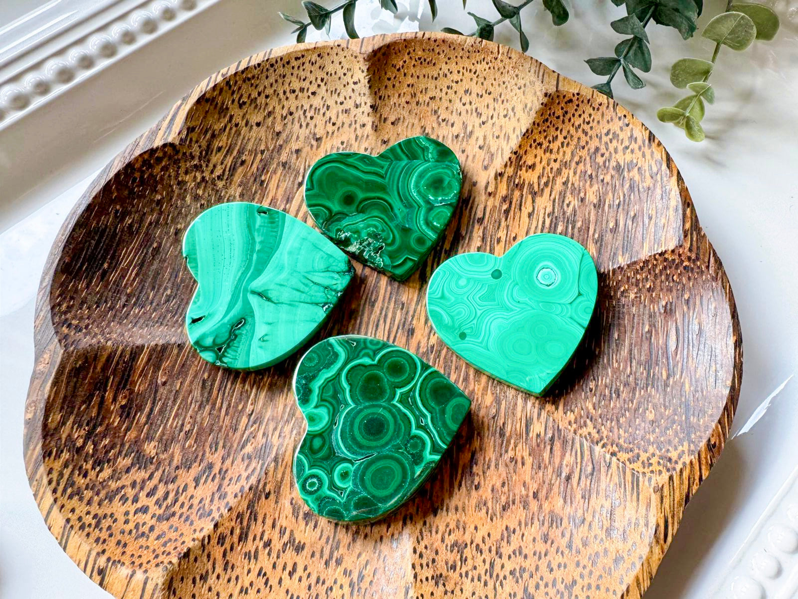 Malachite Polished Flat Heart