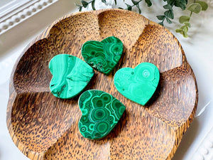 Malachite Polished Flat Heart