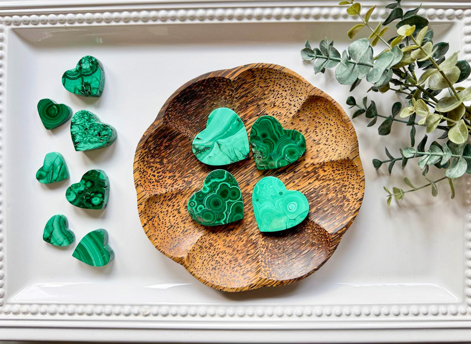 Malachite Polished Flat Heart