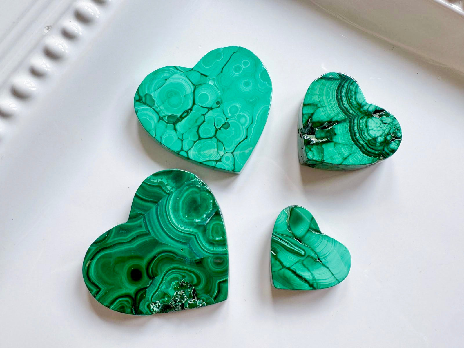 Malachite Polished Flat Heart