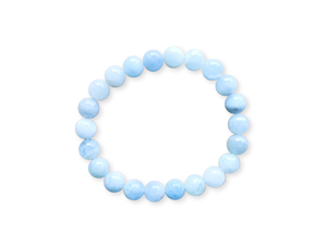 March Bracelet Stack || Aquamarine & Moonstone Beaded Bracelet || Reiki Infused