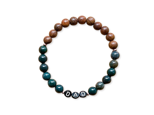 Masculine Line || Ebony Wood & Bloodstone "DAD" Bracelet || Reiki Infused
