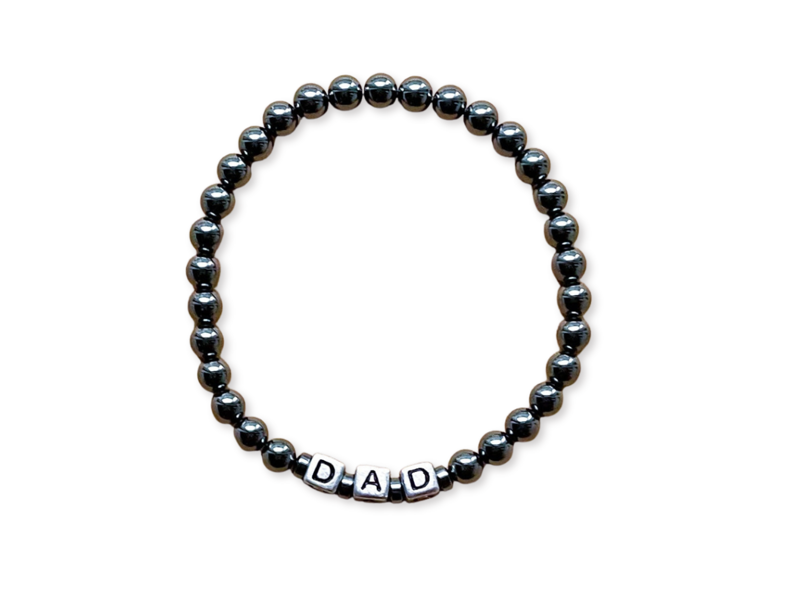 Masculine Line || Hematite "DAD" Bracelet || Reiki Infused