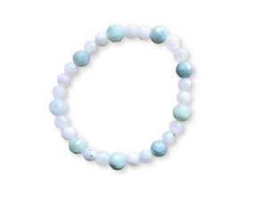 May Bracelet Stack || Emerald, Amazonite & Moonstone Beaded Bracelet || Reiki Infused