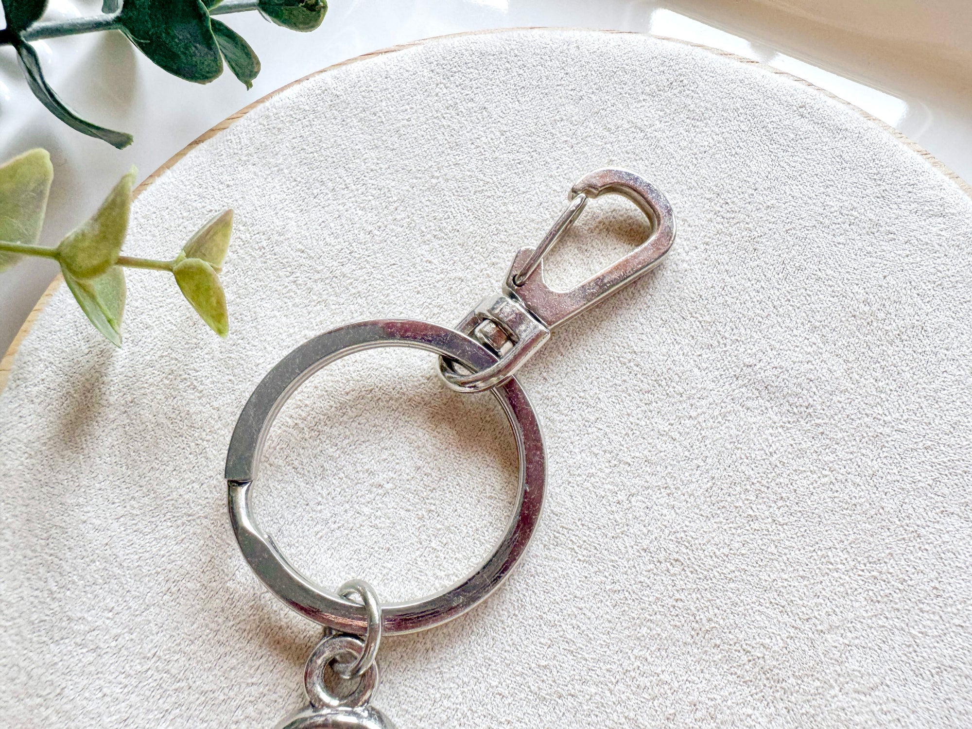 Metal Heart with Crystal Accent Keychain