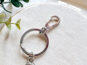 Metal Heart with Crystal Accent Keychain