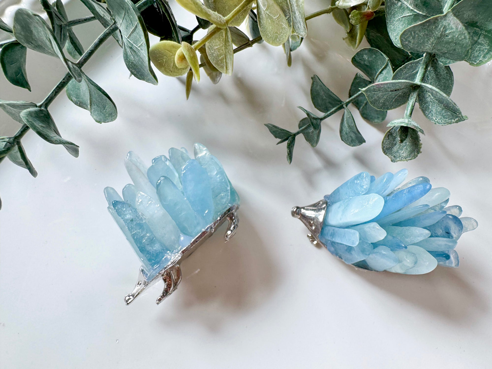 Metal Hedgehog Crystal Points