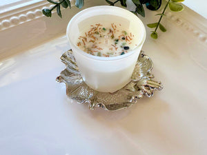 Metal Lily Pad & Frog Trinket Dish
