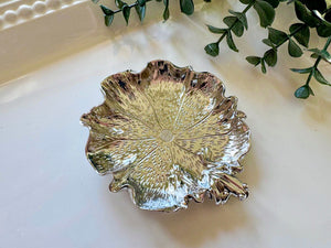 Metal Lily Pad & Frog Trinket Dish