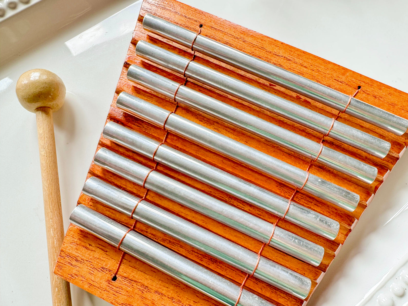 Metal Meditation Chimes – Wooden Base