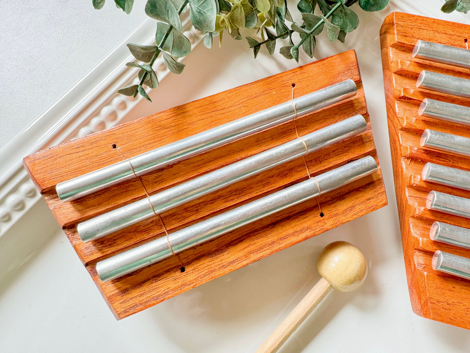 Metal Meditation Chimes – Wooden Base