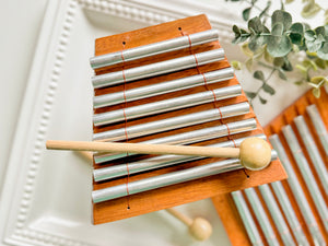 Metal Meditation Chimes – Wooden Base