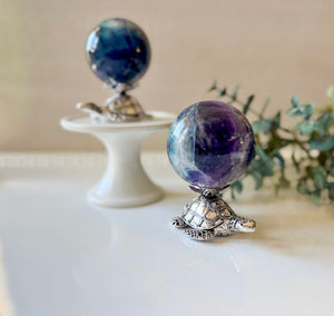 Metal Sea Turtle Sphere Holder