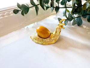 Metal Snail with Crystal Accent