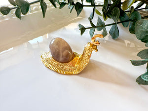 Metal Snail with Crystal Accent