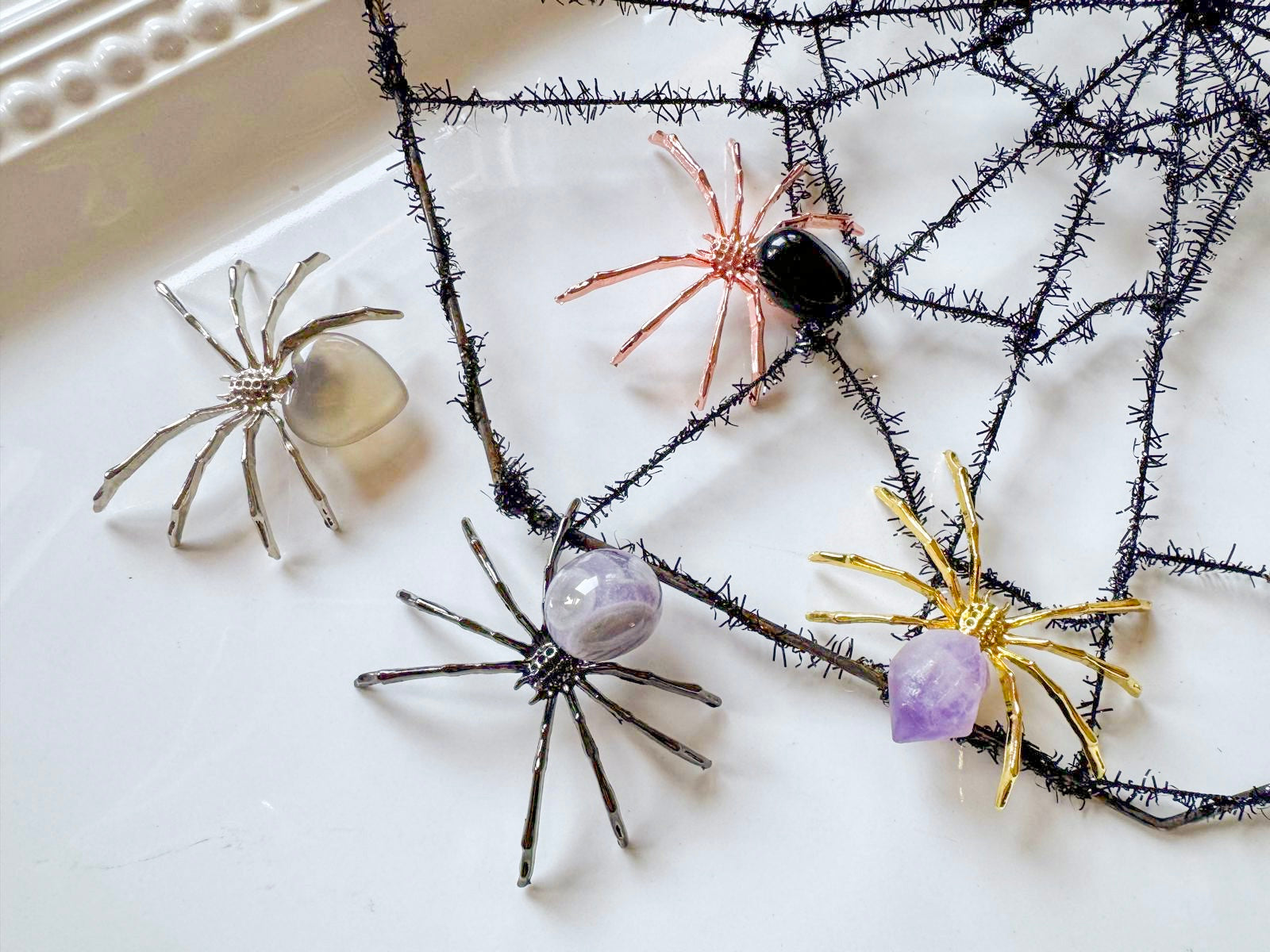 Metal Spider with Crystal Accent || Intuitive Mystery Pick