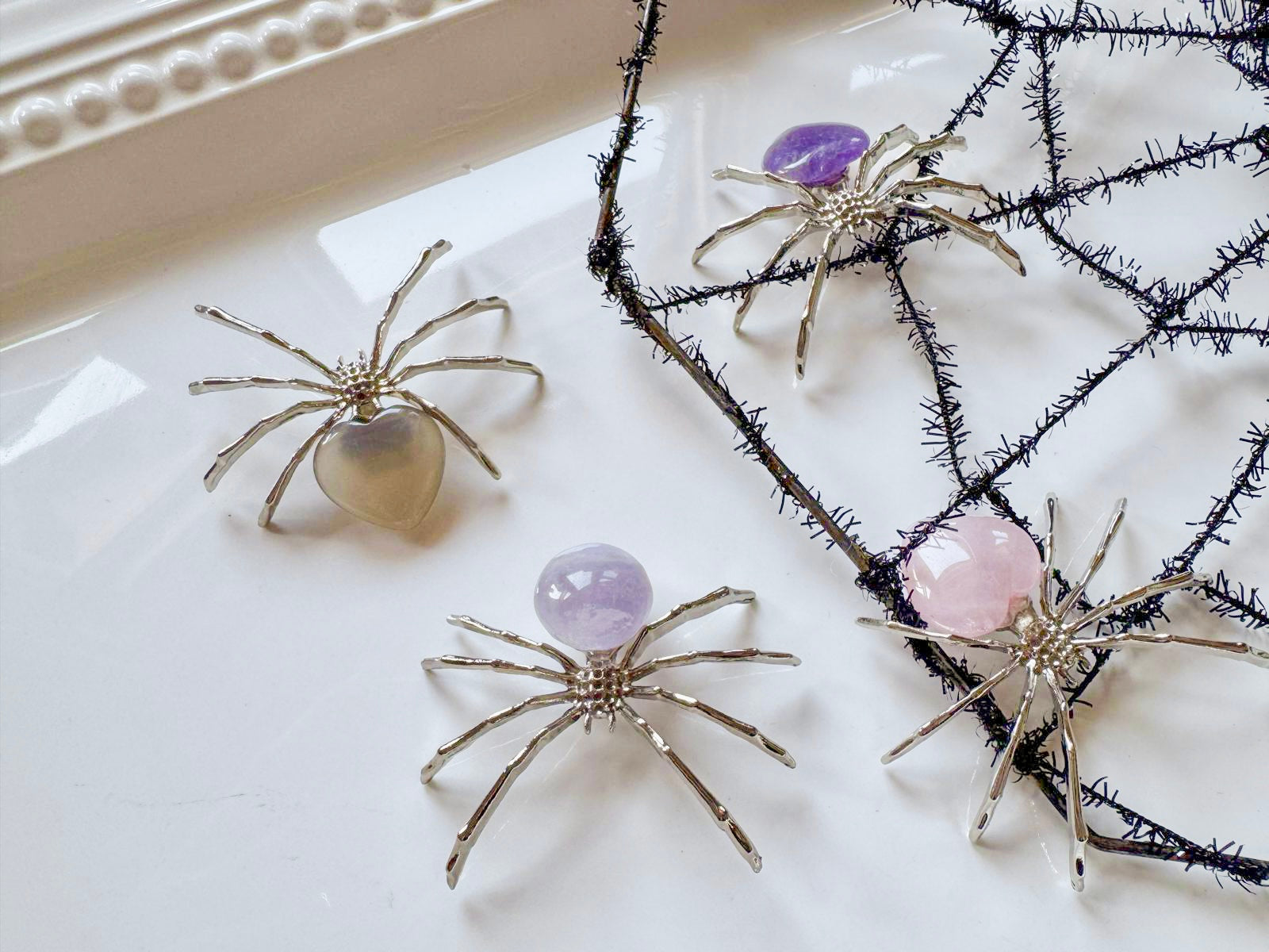 Metal Spider with Crystal Accent || Intuitive Mystery Pick
