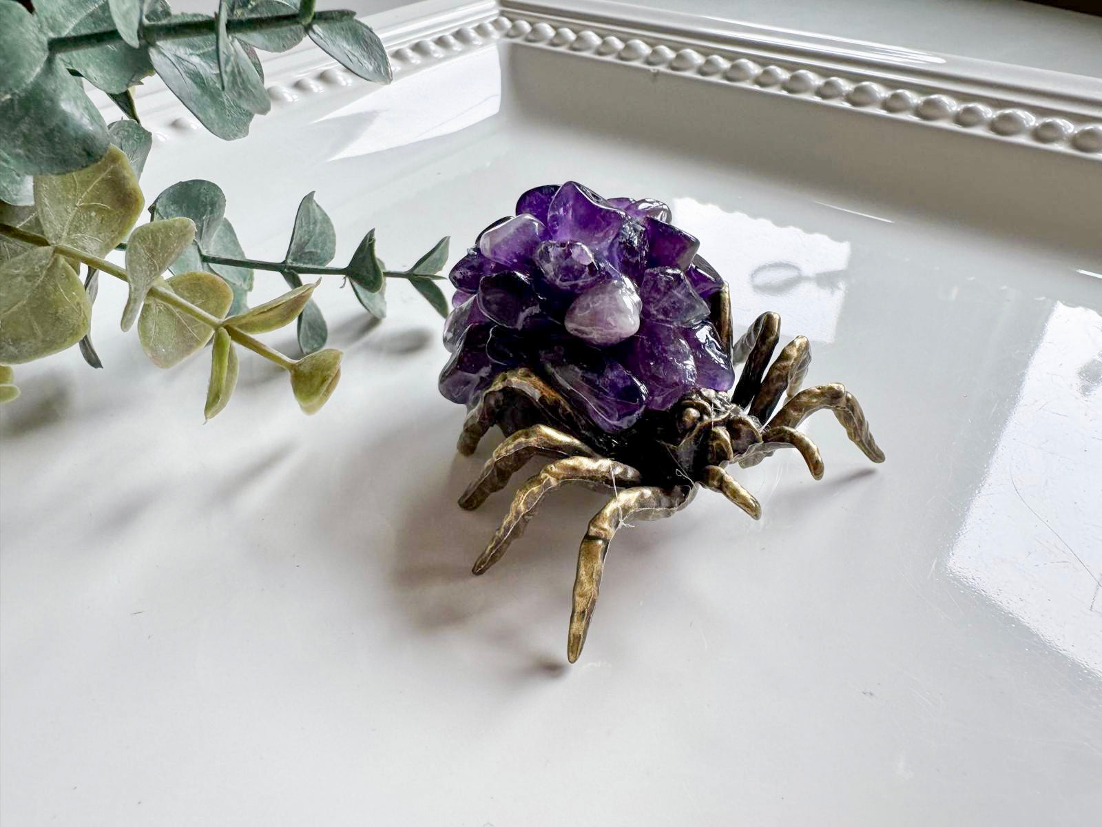 Metal Spider with Crystal Chips