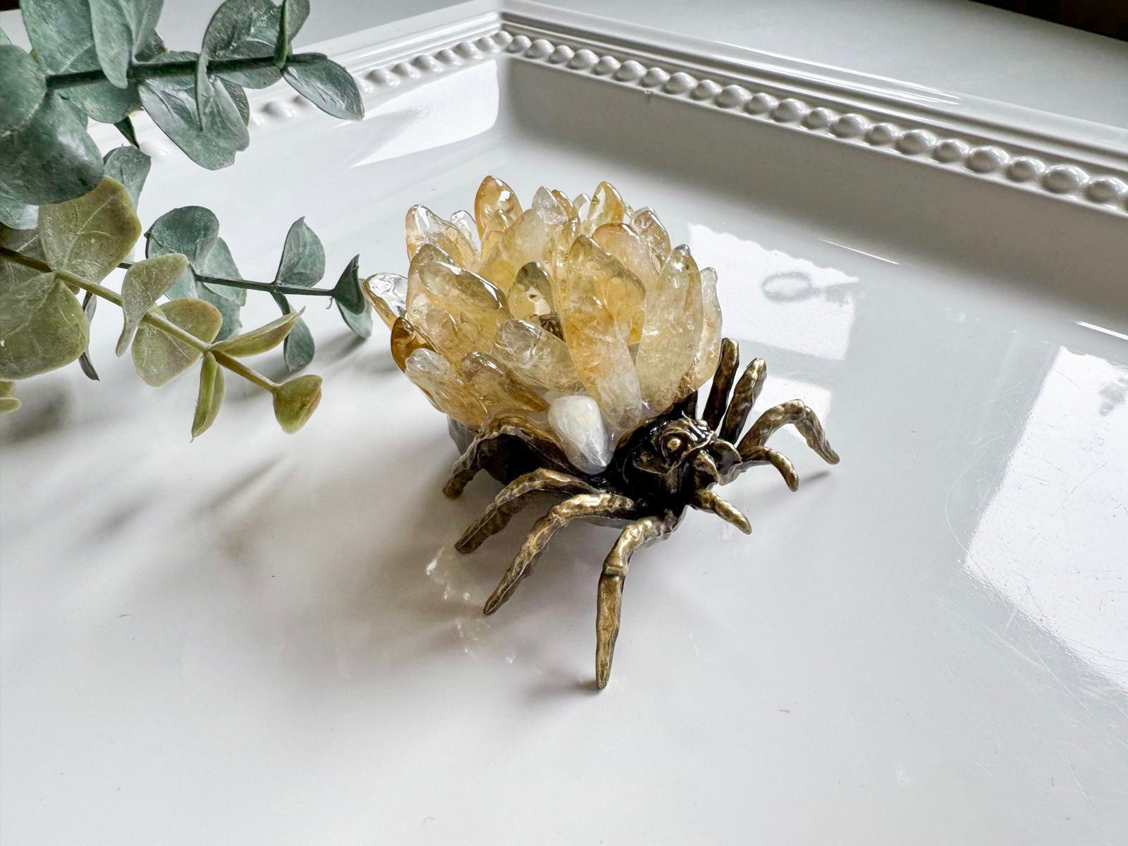 Metal Spider with Crystal Chips