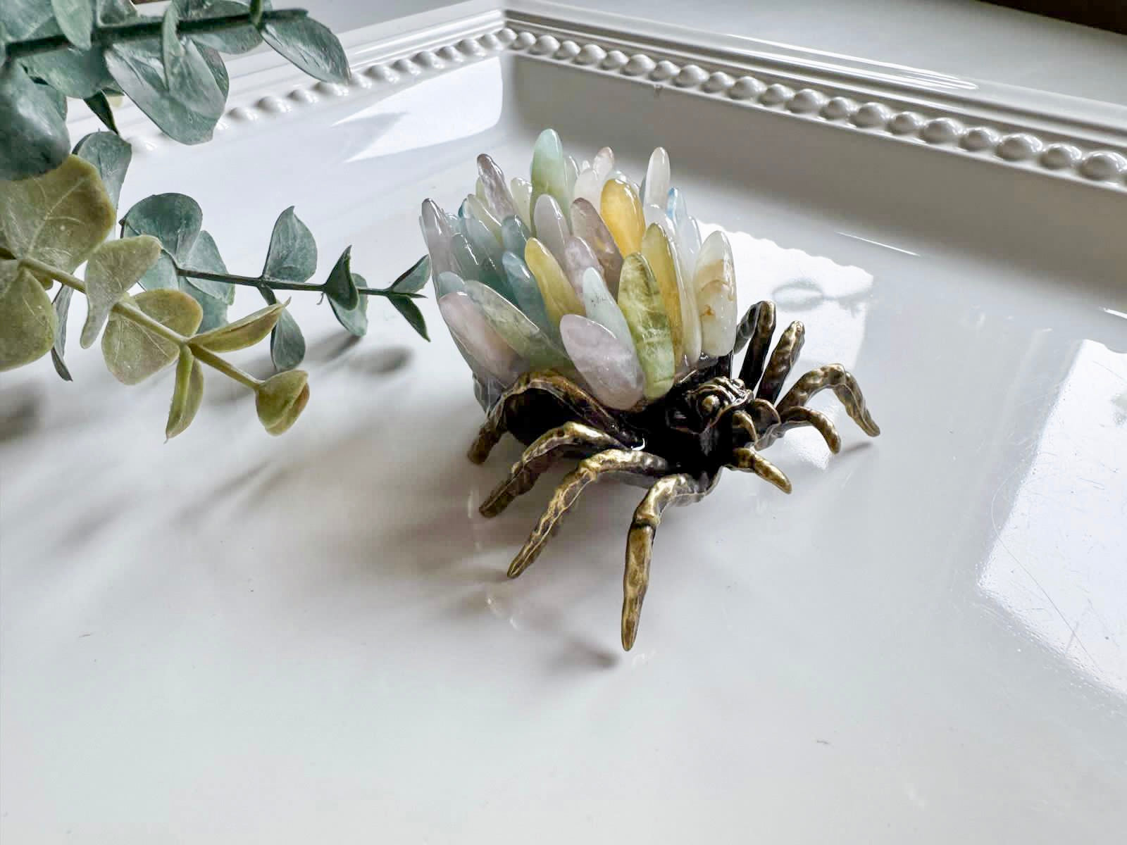 Metal Spider with Crystal Chips