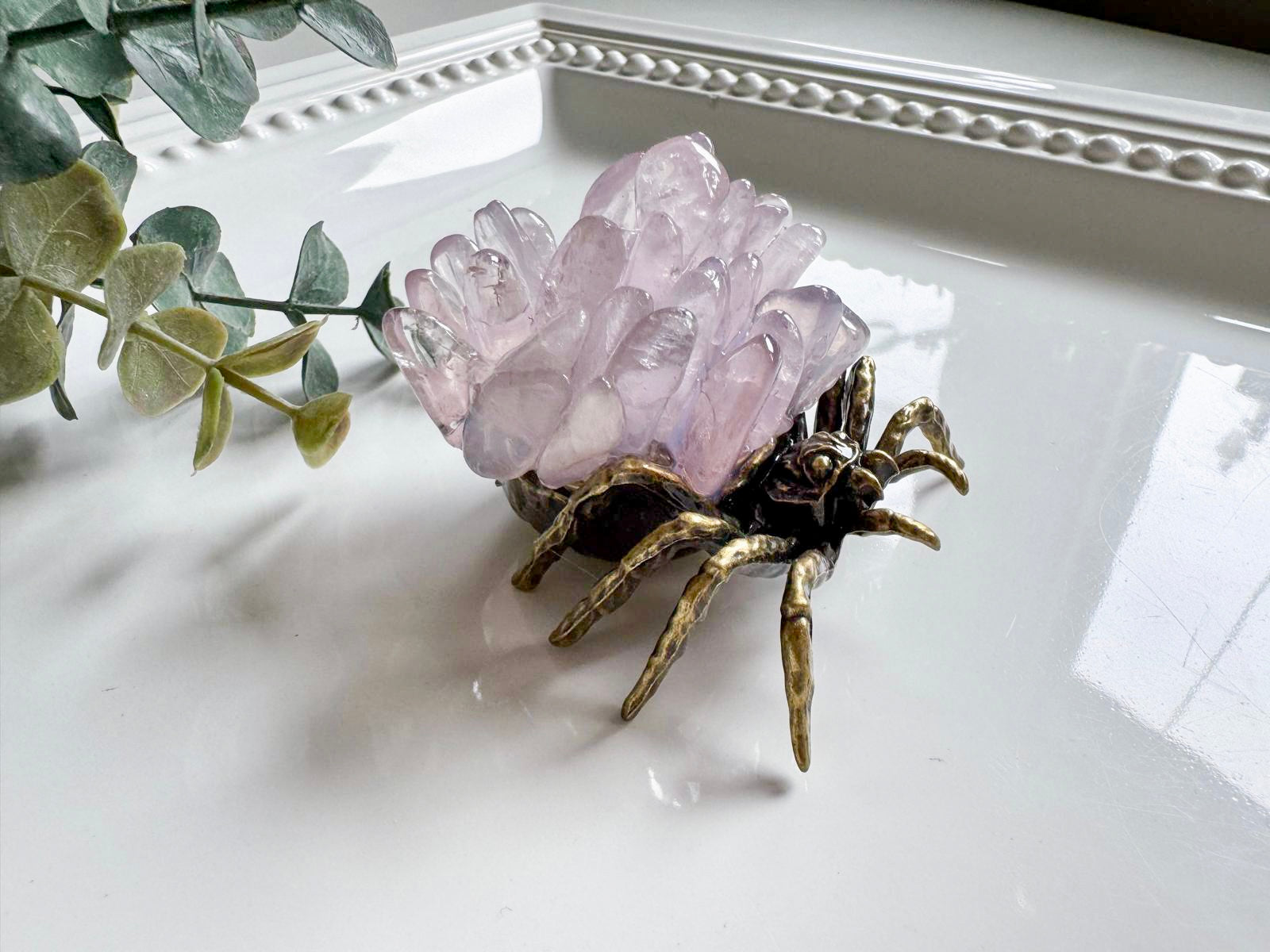 Metal Spider with Crystal Chips