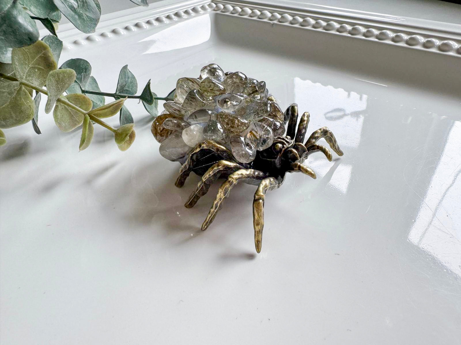 Metal Spider with Crystal Chips