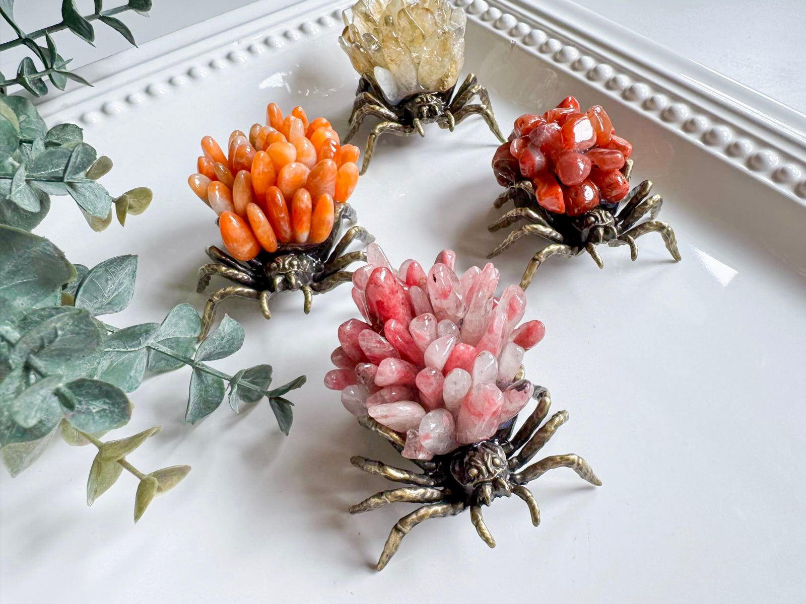 Metal Spider with Crystal Chips