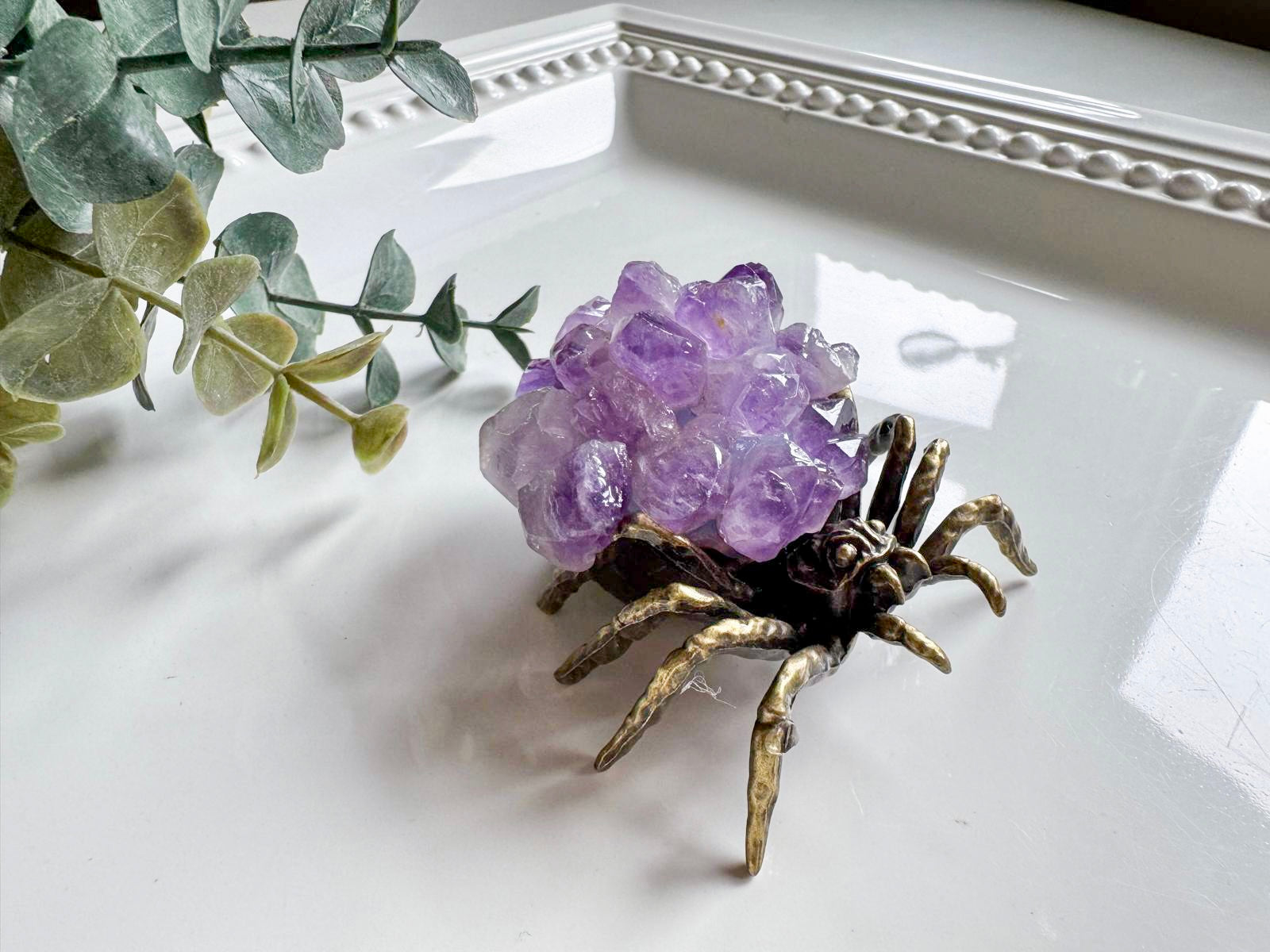 Metal Spider with Crystal Chips