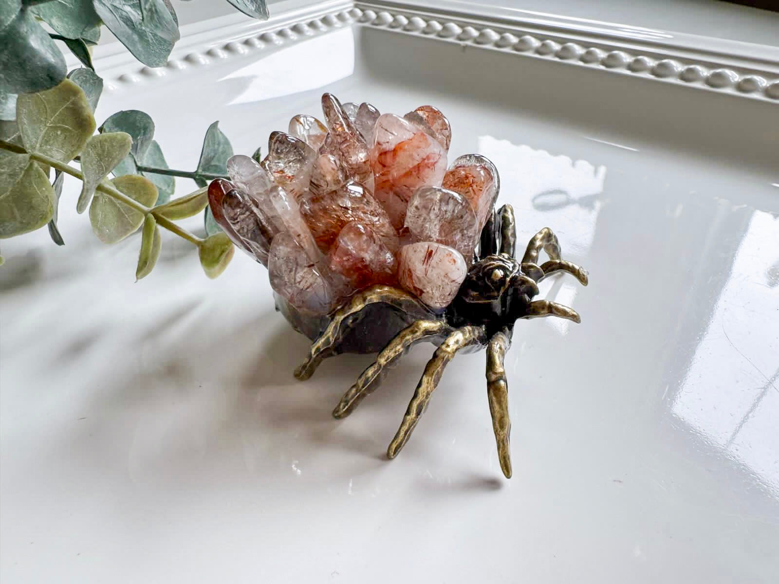 Metal Spider with Crystal Chips